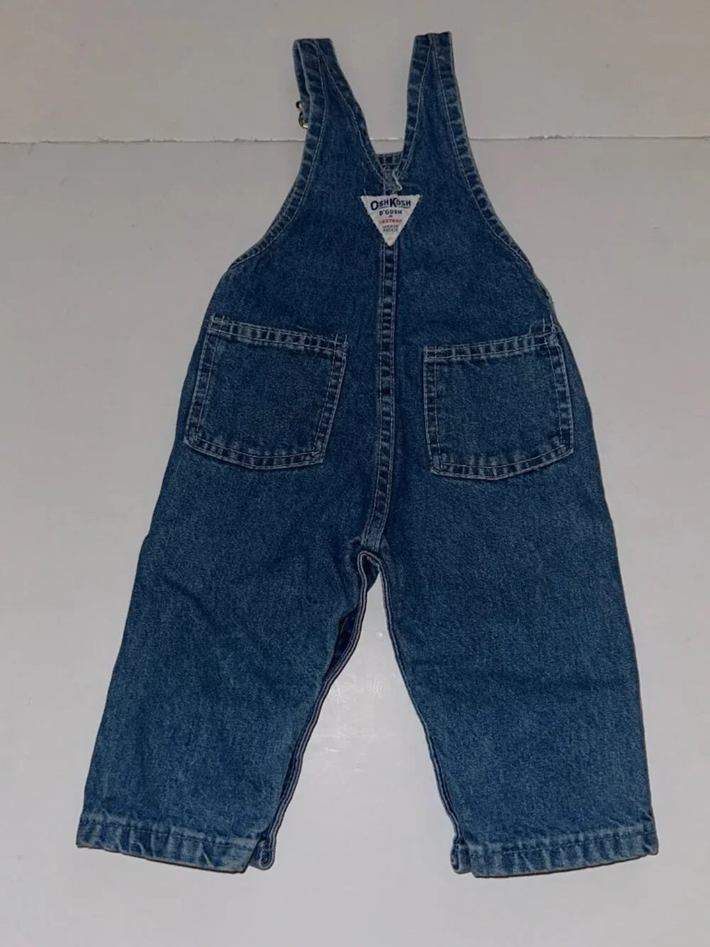 VTG OshKosh Bgosh Vestbak Denim Baby Overalls Size 6 9 Months Made USA Cotton